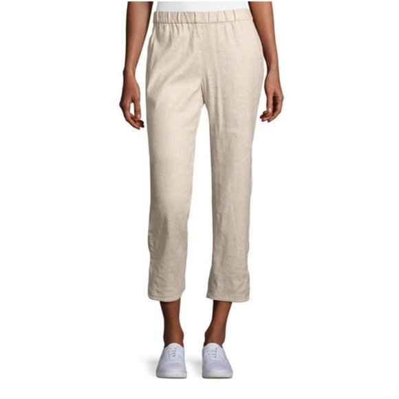 Theory linen pants Thorina Tierra Wash Cropped elastic waist stretchy minimalist - Picture 16 of 16